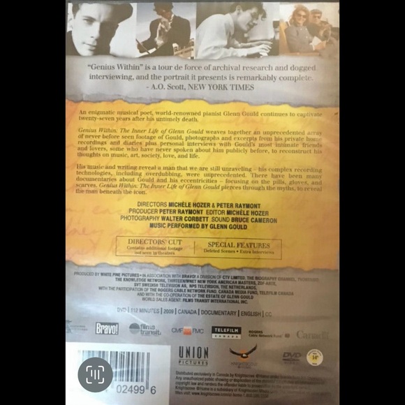 Genius Within:The inner life of Glenn Gould DVD nip - Picture 3 of 3